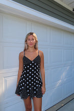 Load image into Gallery viewer, Midnight Polka Dot Mini Dress
