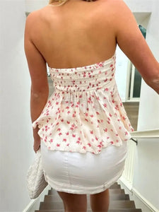 Floral Strapless Top