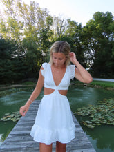 Load image into Gallery viewer, White Cutout Mini Dress
