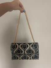 Load image into Gallery viewer, Black Crystal Embellished Chain Clutch Bag - Juniper
