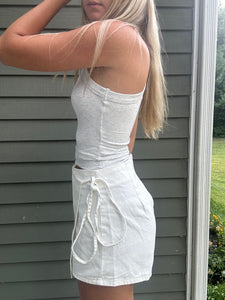 White Tie-Front Skort