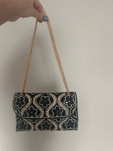 Load image into Gallery viewer, Black Crystal Embellished Chain Clutch Bag - Juniper

