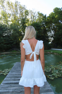 White Cutout Mini Dress