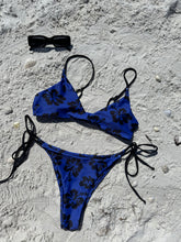 Load image into Gallery viewer, Black and Blue Floral Bikini Set
