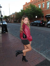 Load image into Gallery viewer, Burgundy Blaze Leather Jacket
