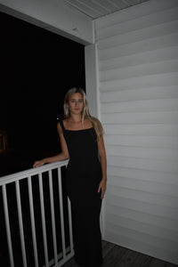 Black Maxi Open Back Dress