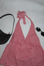 Load image into Gallery viewer, Red Gingham Halter Top
