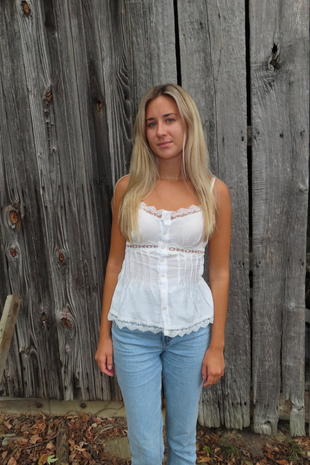 Sweet Meadow Lace Trim Top
