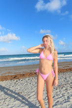 Load image into Gallery viewer, Pink Tidal Textured Triangle Bikini Set - Juniper
