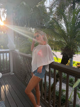 Load image into Gallery viewer, White Knit Beach Cover-Up | Lightweight Summer Swim Cover-Up
