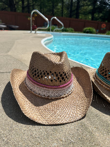 Coastal Cowgirl Straw Beaded Charm Hat