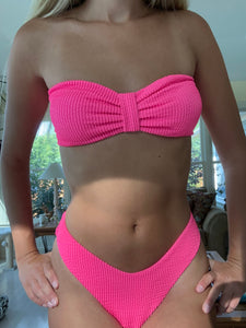 Ribbed Strapless Bikini Set
