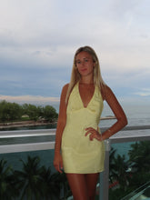 Load image into Gallery viewer, Lemon Glow Halter Mini Dress
