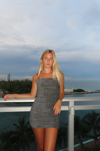 Silver Sparkle Mini Homecoming Dress