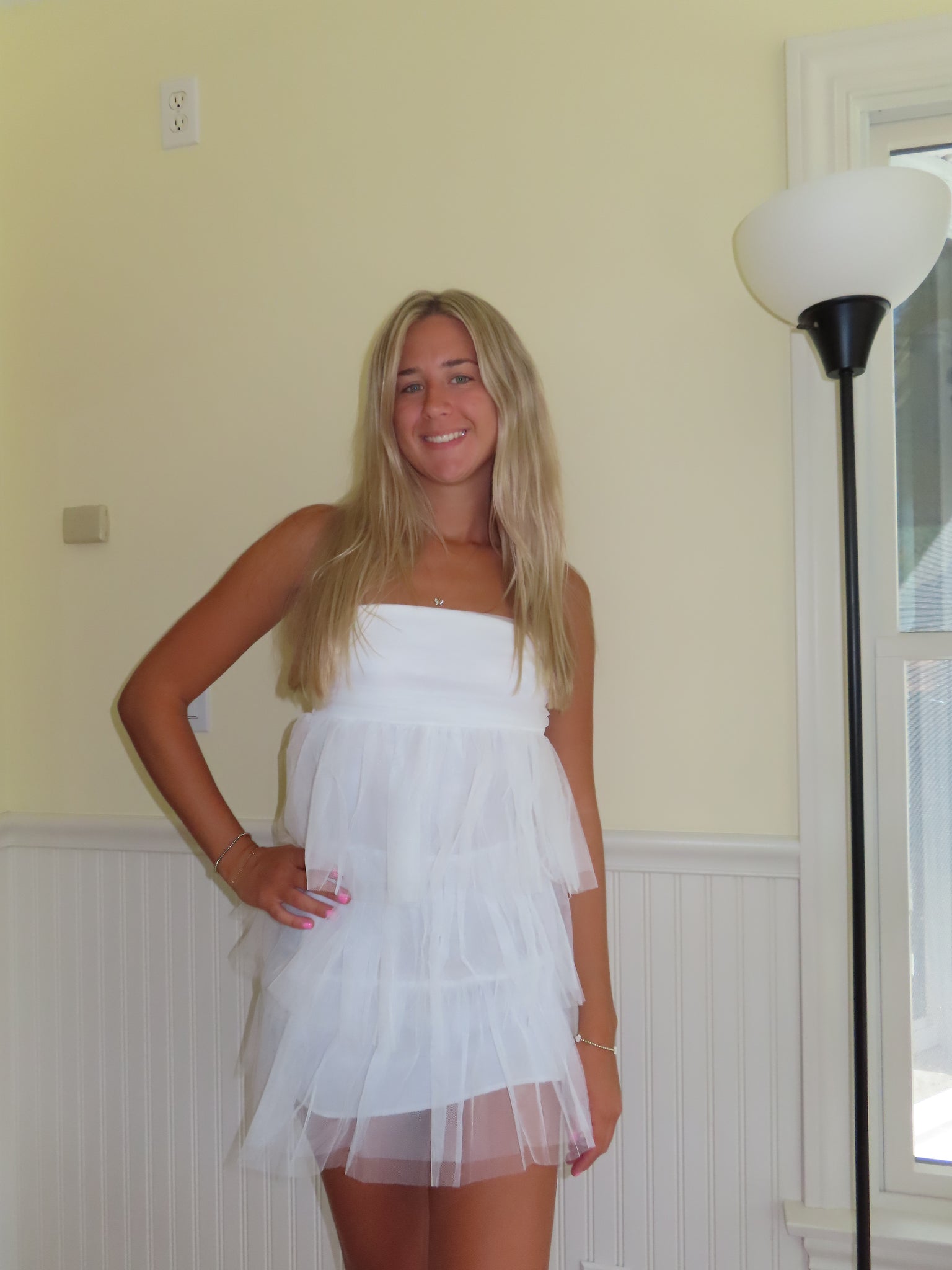 White Ruffle Strapless Dress – Juniper White Ruffle Strapless Dress – Juniper