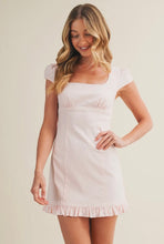 Load image into Gallery viewer, Blush Lace Trim Mini Dress - Juniper
