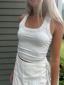 The Essential Grey Ribbed Tank Top