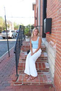 Coastal Breeze White Linen Pants