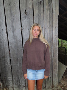 Cozy Cocoa Mock Neck Sweater – Fall Essential