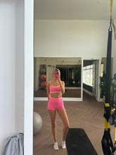 Load image into Gallery viewer, Pink Performance High-Waisted Biker Shorts - Juniper
