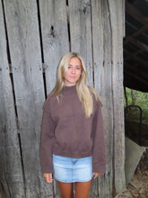 Load image into Gallery viewer, Cozy Cocoa Mock Neck Sweater – Fall Essential
