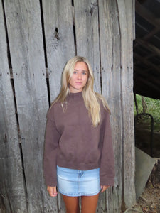 Cozy Cocoa Mock Neck Sweater – Fall Essential