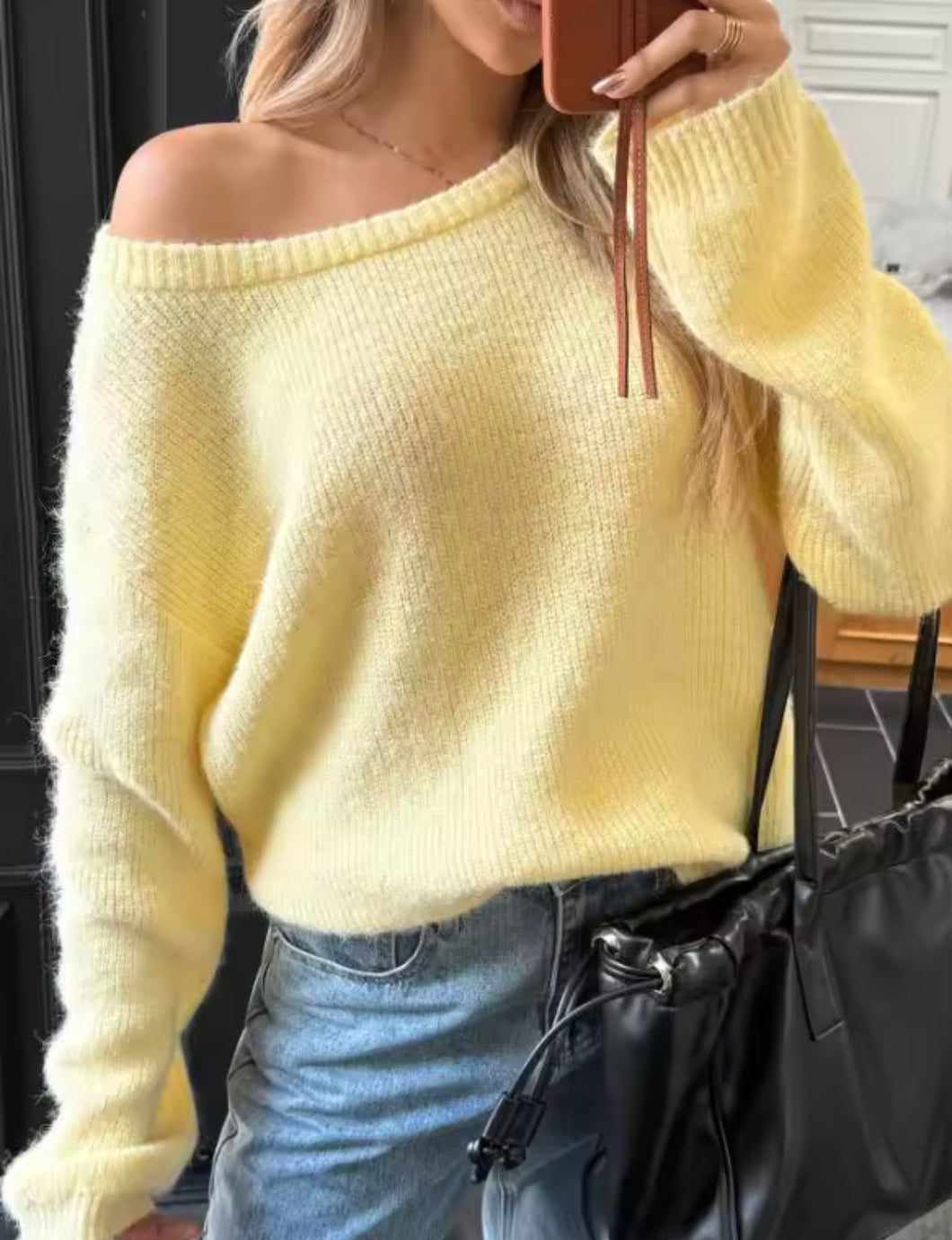 Serenity Off-Shoulder Knit Sweater