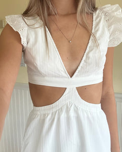 White Cutout Mini Dress