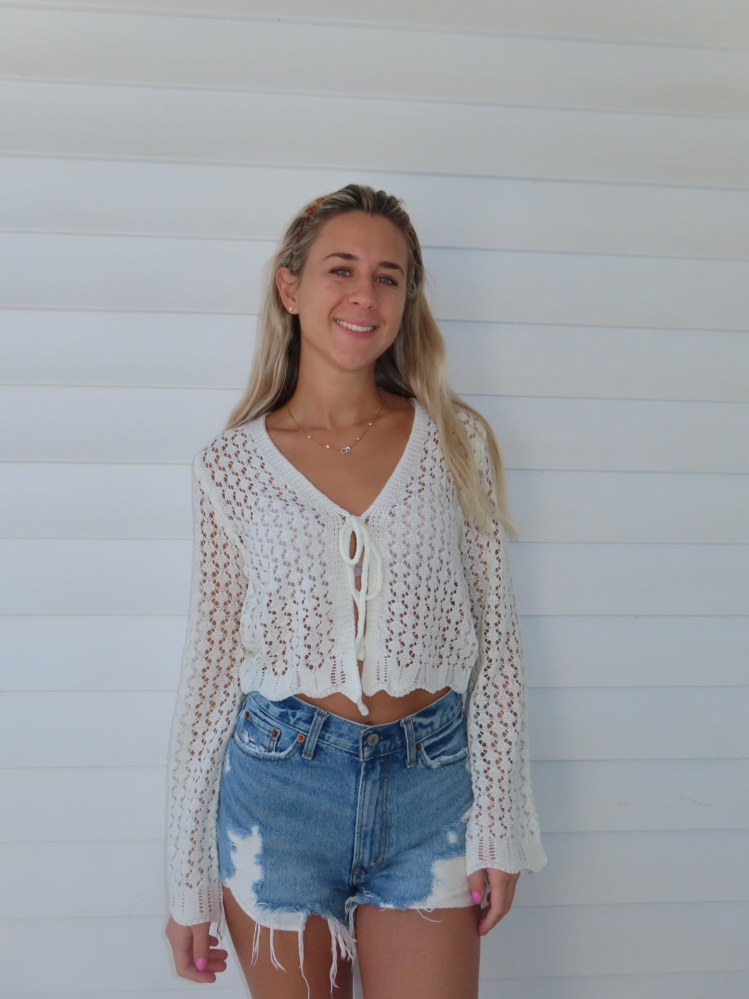 White Knit Cardigan