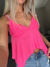 Load image into Gallery viewer, Ruffle Me Up Hot Pink Cami
