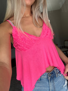 Ruffle Me Up Hot Pink Cami