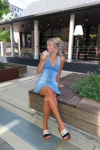Load image into Gallery viewer, Coastal Breeze Denim Halter Mini Dress
