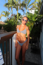 Load image into Gallery viewer, Red &amp; Blue Gingham Knot Front Bikini Set
