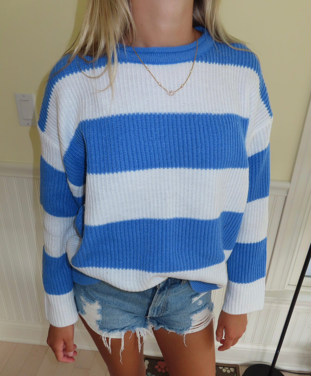 Coastal Breeze Striped Knit Sweater