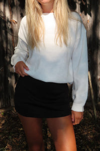 Cozy Classic White Knit Sweater