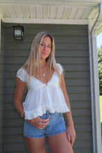 Load image into Gallery viewer, Ivory Meadow Lace Babydoll Top - Juniper
