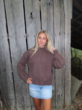 Load image into Gallery viewer, Cozy Cocoa Mock Neck Sweater – Fall Essential

