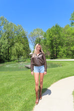 Load image into Gallery viewer, Mocha Muse Faux Leather Jacket
