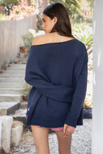 Load image into Gallery viewer, Coastal Catch Navy Lobster Oversized Sweater
