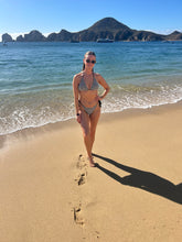 Load image into Gallery viewer, Black &amp; White Textured Stripe Bikini Set - Juniper
