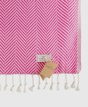 Load image into Gallery viewer, Turkish Striped Pink Beach Towel
