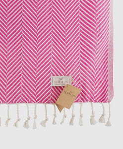 Turkish Striped Pink Beach Towel