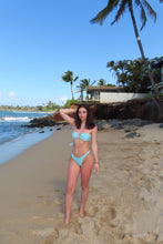 Load image into Gallery viewer, Blue Ice Sparkle Bandeau Bikini Set - Juniper
