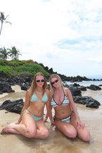 Load image into Gallery viewer, Navy Woven Triangle Tie Bikini Set - Juniper
