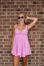 Load image into Gallery viewer, Blush Bow Back Mini Dress

