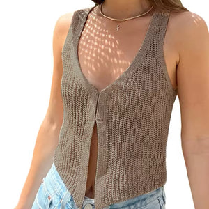 Knitted Open Front Top