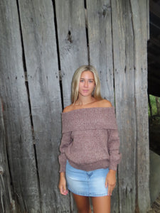 Cozy Off-the-Shoulder Knit Sweater