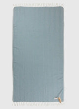 Load image into Gallery viewer, Blue Striped Turkish Beach Towel
