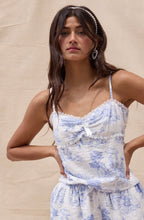 Load image into Gallery viewer, Blue Floral Print Pajama Set
