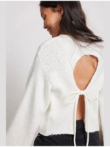 Open Back Chunky Knit Sweater